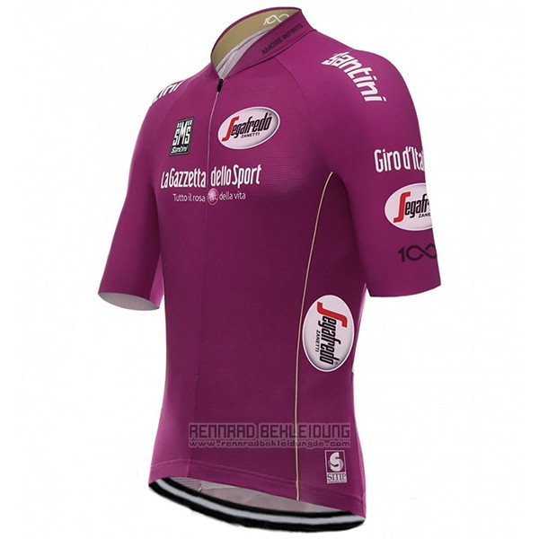 2017 Fahrradbekleidung Giro D'italien Fuchsie Trikot Kurzarm und Tragerhose